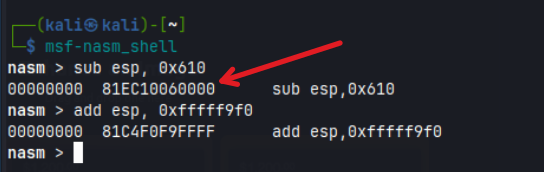 shellcode nasm msf shell
